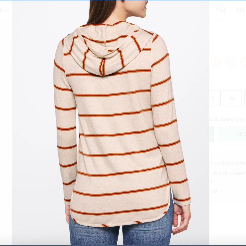 NWT - Market & Spruce Milania French Terry Curved Hem Hoodie - Picture 5 of 6